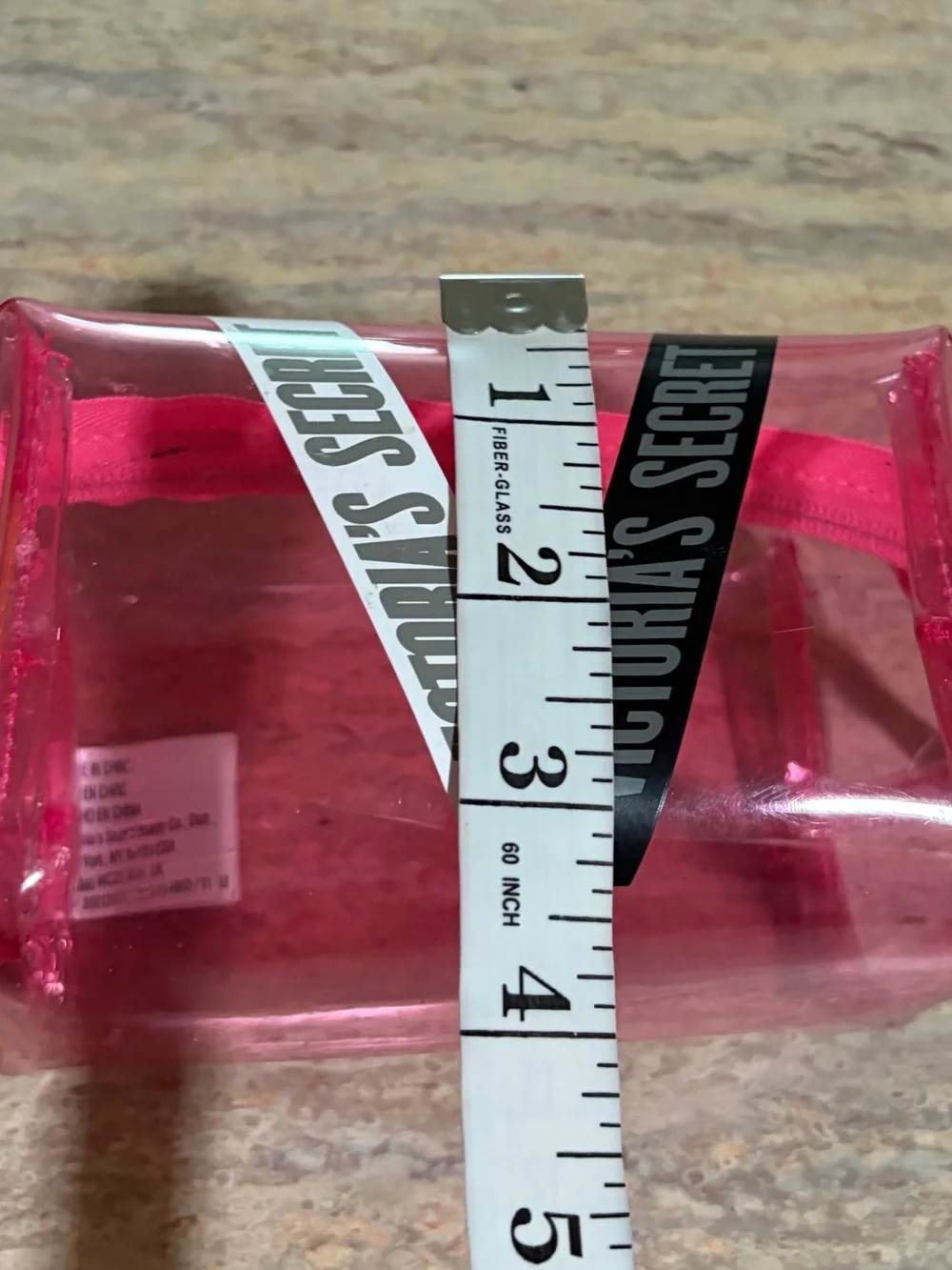 Victoria's Secret Hot Pink Clear Travel Pouch with Logo